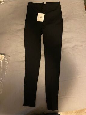 Toteme Black Leggings with Front Tag - Stretchy Slim Fit